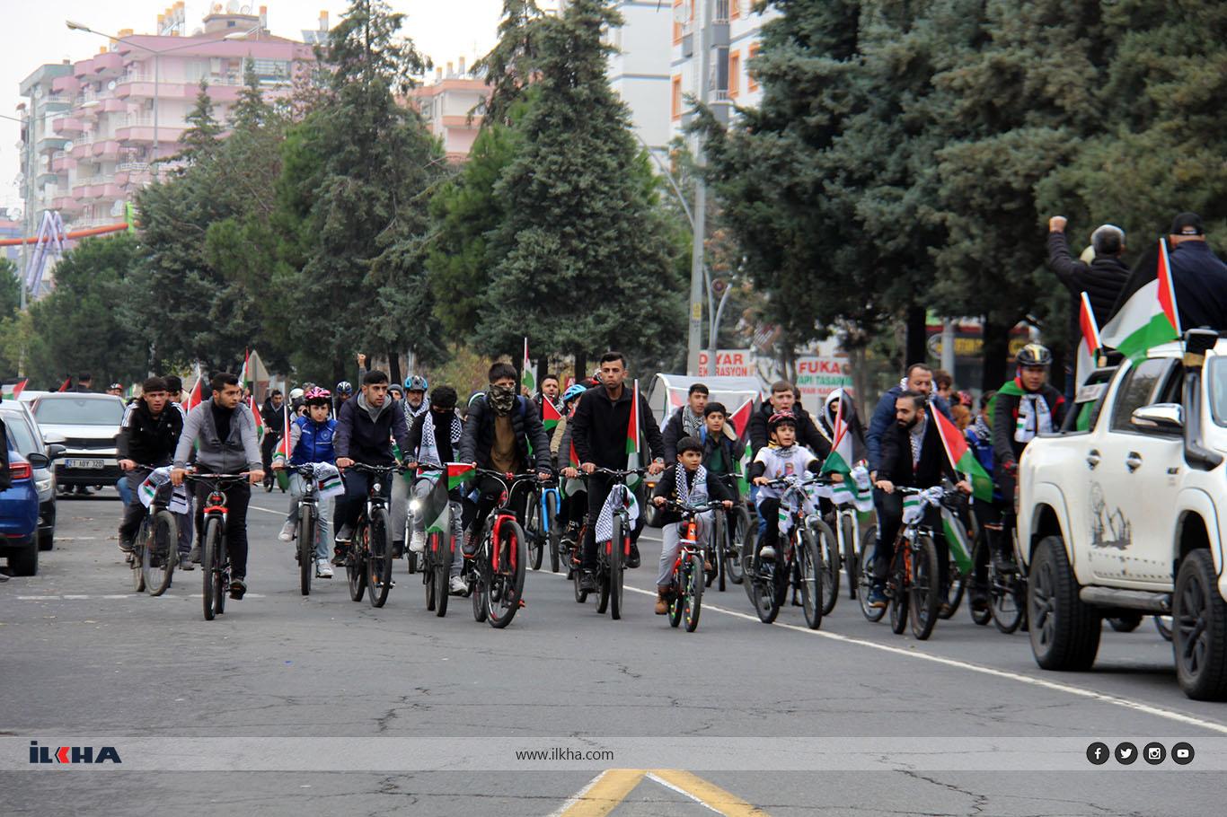 Diyarbakırda Pedallerimizi Gazzeye Çeviriyoruz sloganıyla etkinlik düzenlendi