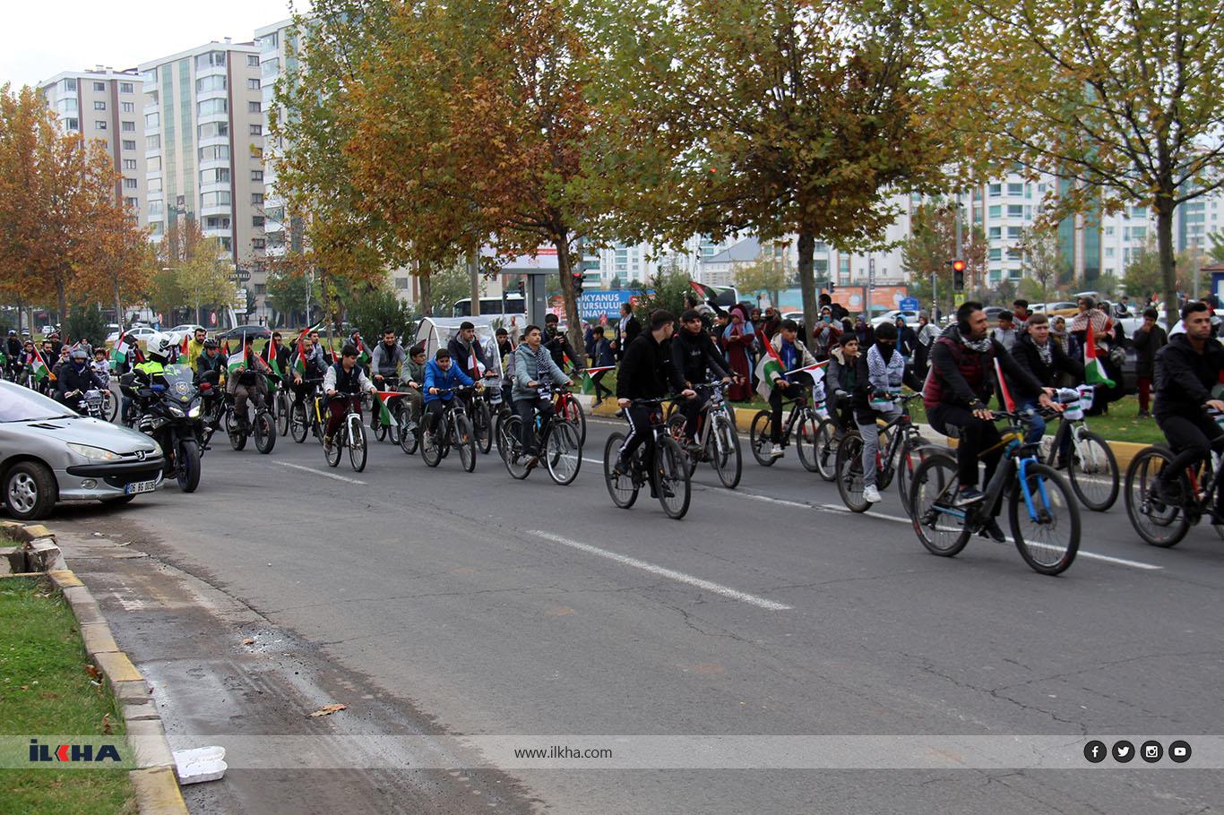 Diyarbakırda Pedallerimizi Gazzeye Çeviriyoruz sloganıyla etkinlik düzenlendi
