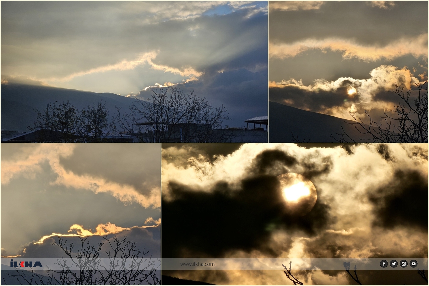 Bursa’da bulutlar arasında gün batımı görsel şölen sundu