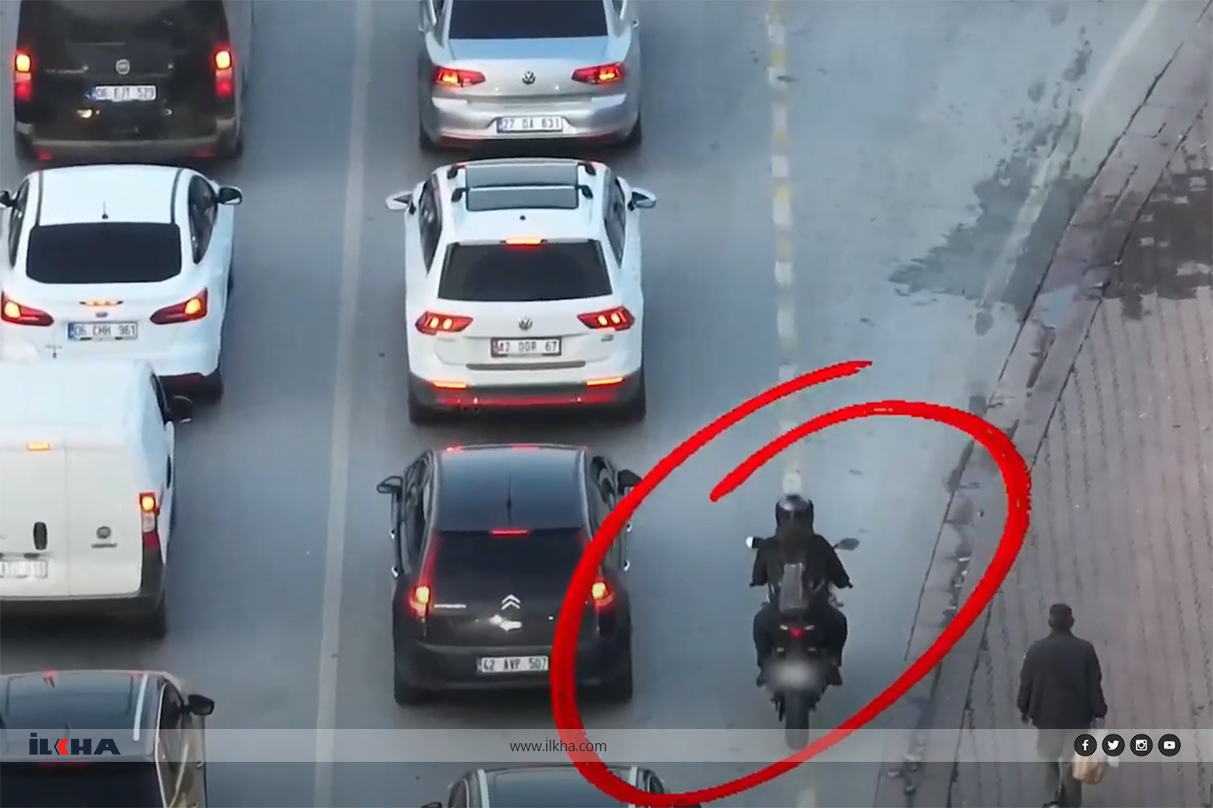 Konya’da drone destekli trafik denetimi: 332 sürücüye ceza