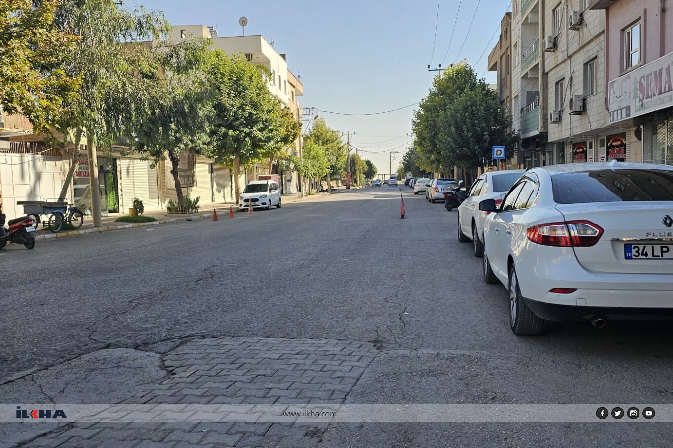 Mardin’de yolda oluşan göçüğe vatandaş fidan dikti Mardin’de yolda oluşan göçüğe vatandaş fidan dikti