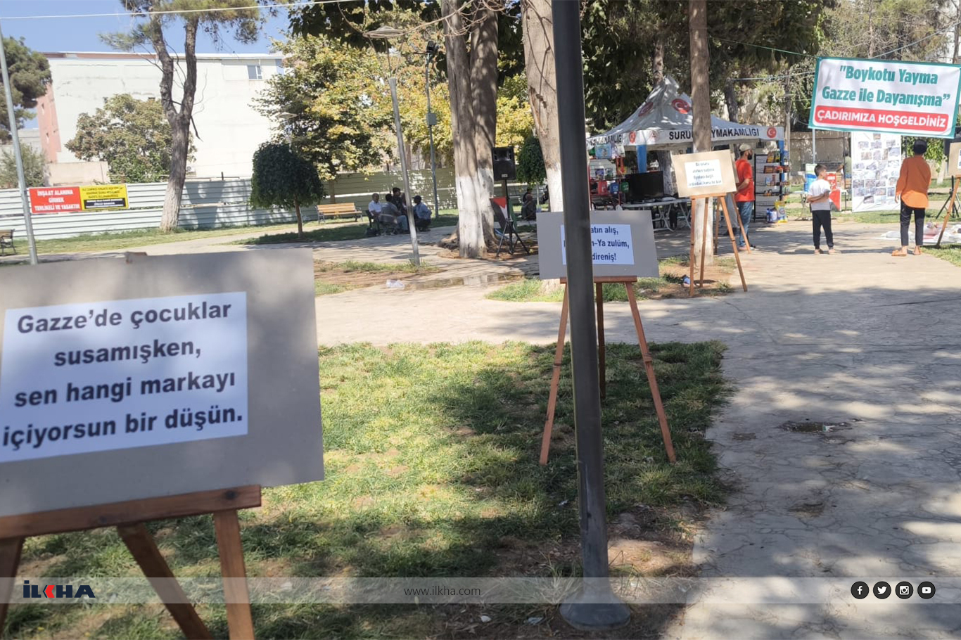 Suruç’ta Gazze için destek ve boykota çağrı çadırı kuruldu Suruç’ta Gazze için destek ve boykota çağrı çadırı kuruldu