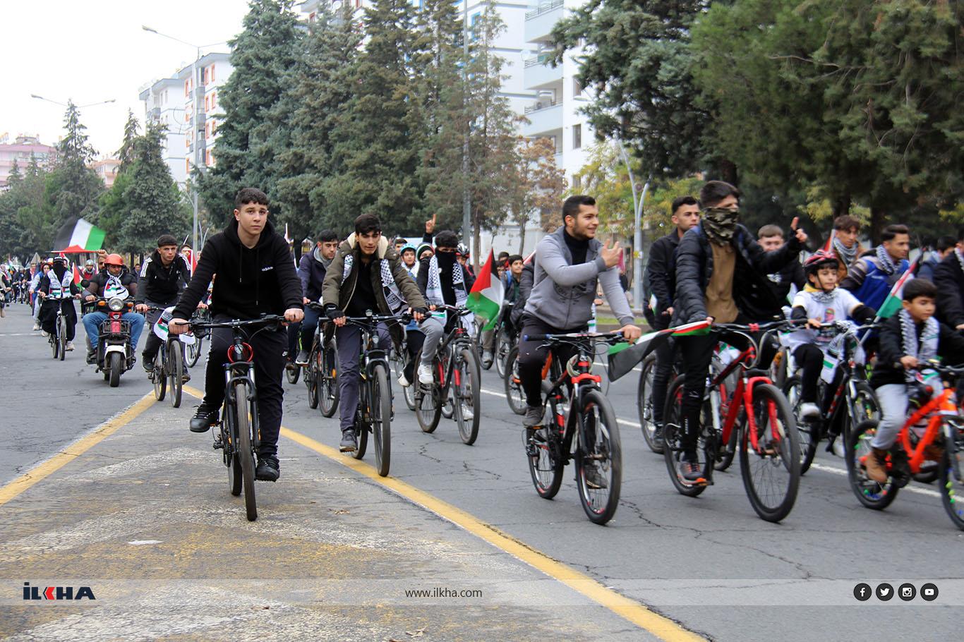 Diyarbakırda Pedallerimizi Gazzeye Çeviriyoruz sloganıyla etkinlik düzenlendi