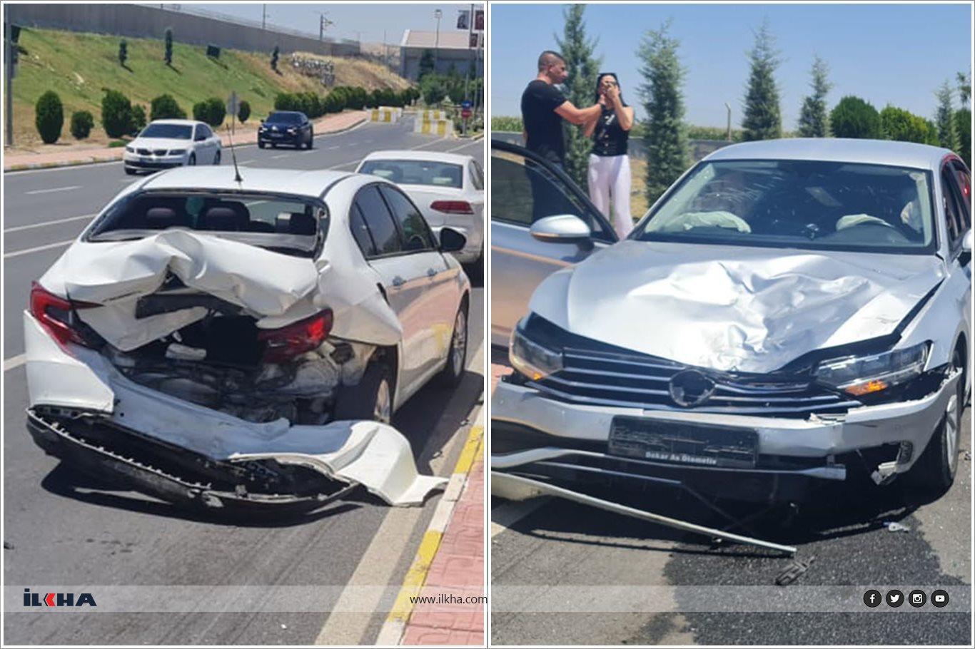 Batman'da trafik kazası maddi hasarla atlatıldı
