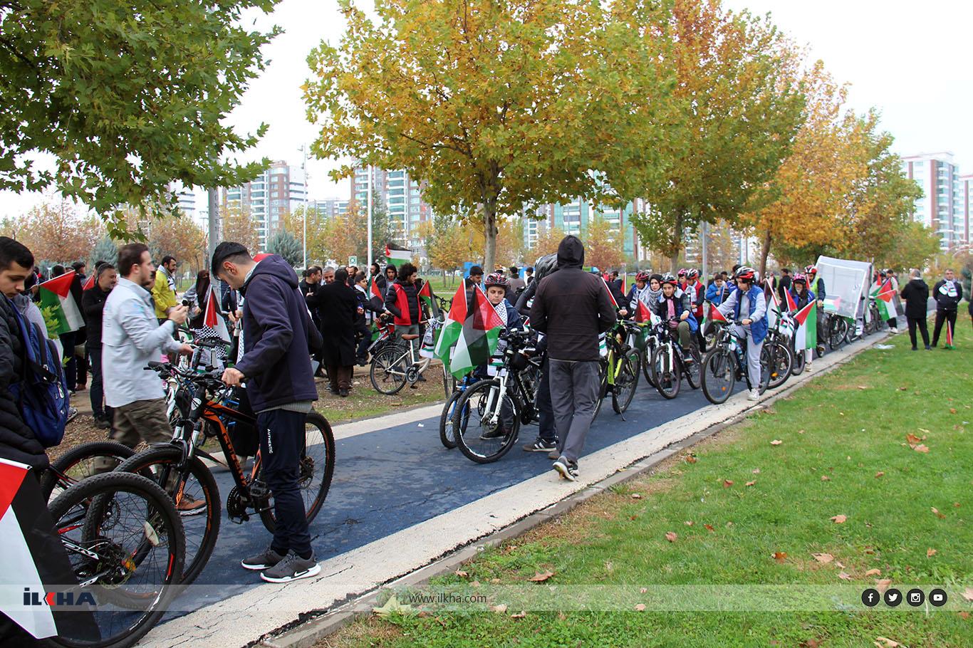 Diyarbakırda Pedallerimizi Gazzeye Çeviriyoruz sloganıyla etkinlik düzenlendi