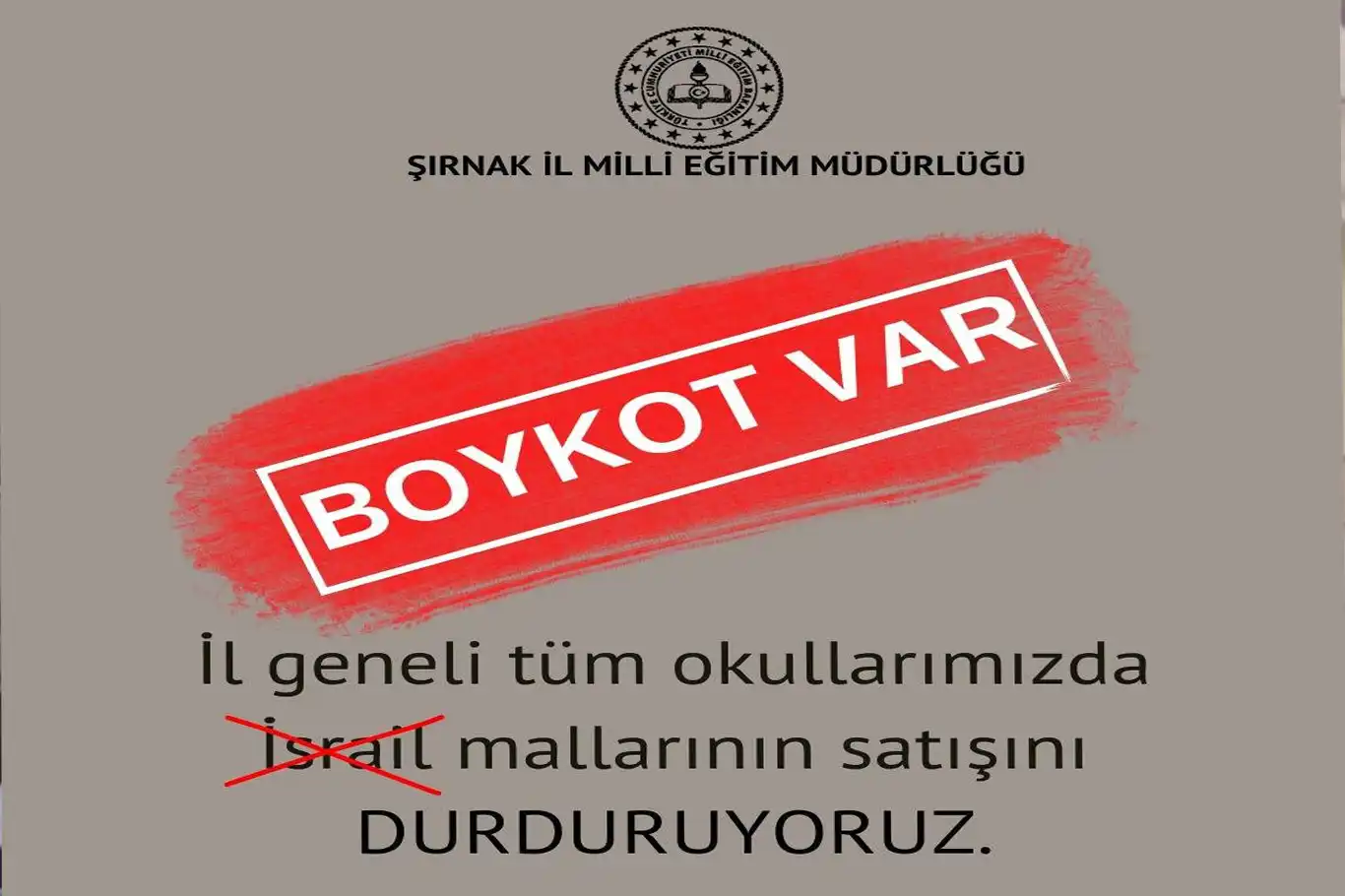 Şırnak Milli Eğitim Müdürlüğü, işgalci rejimin ürünlerini boykot kararı aldı Şırnak Milli Eğitim Müdürlüğü, işgalci rejimin ürünlerini boykot kararı aldı