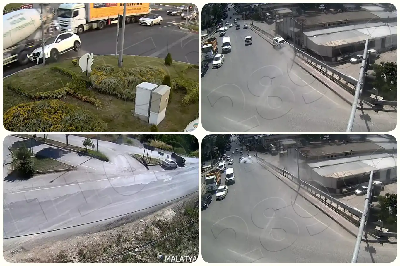 Malatya'daki trafik kazaları MOBESE kameralarına yansıdı Malatya'daki trafik kazaları MOBESE kameralarına yansıdı