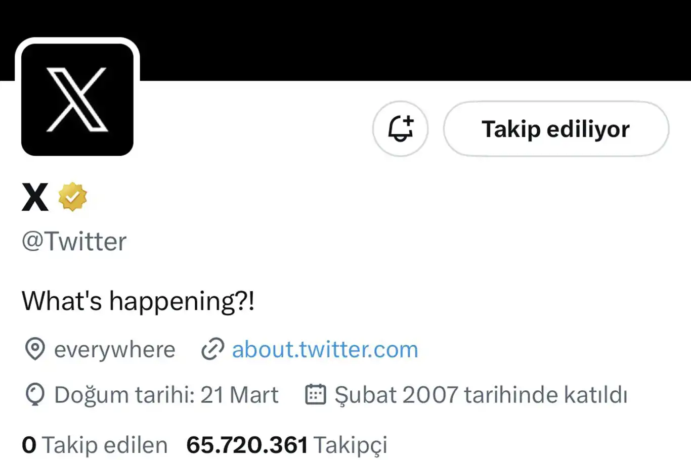 Resmi Twitter sayfasının adı X olarak değiştirildi Resmi Twitter sayfasının adı X olarak değiştirildi