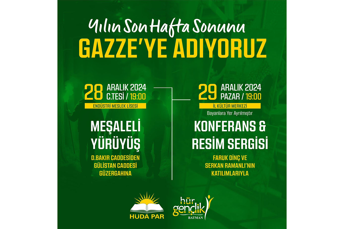 HÜDA PAR Batman Gençlik Kolları'ndan "Yılın son hafta sonunu Gazze'ye adıyoruz" etkinliği HÜDA PAR Batman Gençlik Kolları'ndan "Yılın son hafta sonunu Gazze'ye adıyoruz" etkinliği