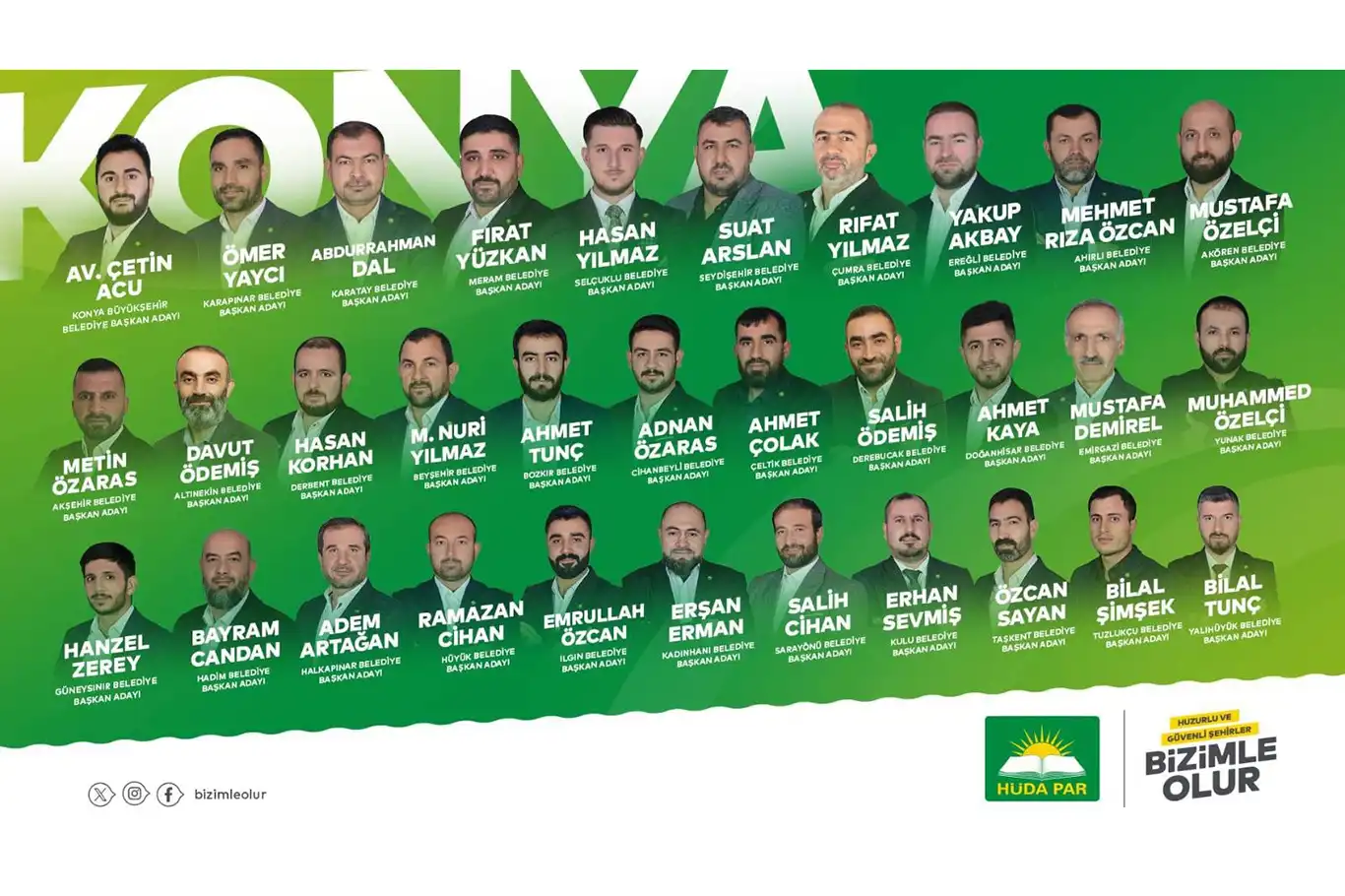 HÜDA PAR Konya belediye başkanı adaylarını tanıttı HÜDA PAR Konya belediye başkanı adaylarını tanıttı