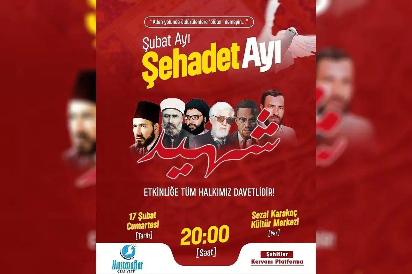 Şehitler Kervanı Platformu'ndan "Şehitler Gecesi" etkinliğine davet Şehitler Kervanı Platformu'ndan "Şehitler Gecesi" etkinliğine davet