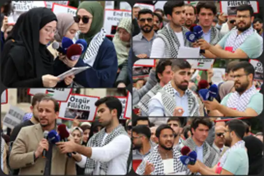 Ankara'daki üniversite öğrencileri 5 dilde 'Filistin Dayanışma Bildirisi' okudu