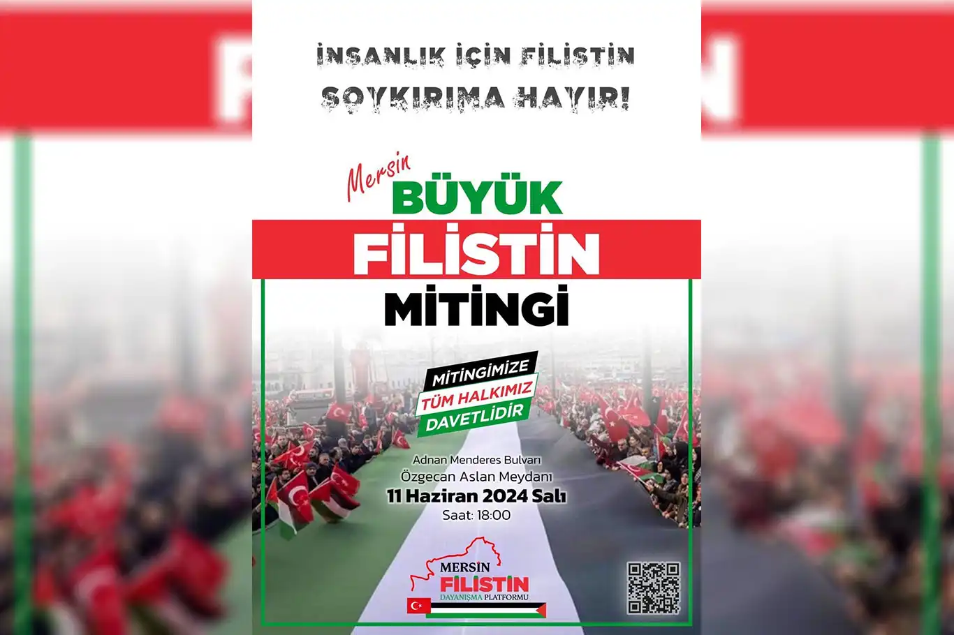 Mersin'de "Büyük Filistin Mitingi" düzenlenecek Mersin'de "Büyük Filistin Mitingi" düzenlenecek