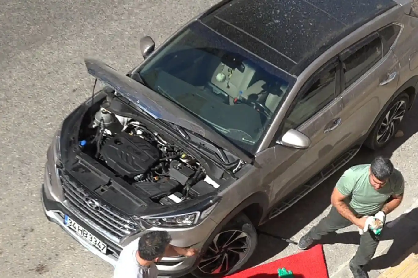 Otomobil motoruna sıkışan yavru kedi, kurtarıldı Otomobil motoruna sıkışan yavru kedi, kurtarıldı