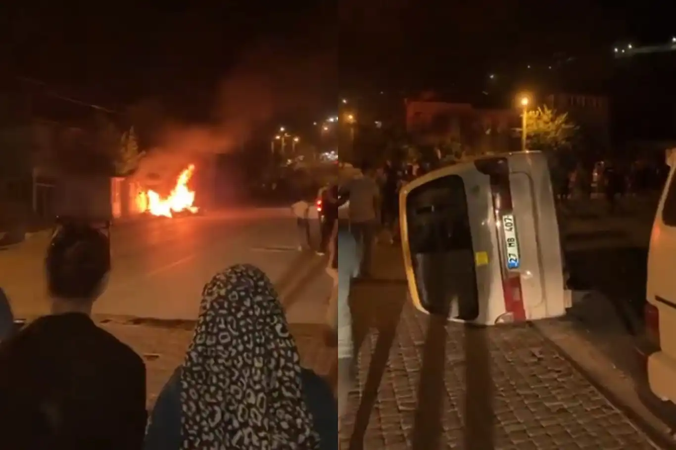 Kayseri'de Suriyelilerin dükkanları ve araçları yakıldı Kayseri'de Suriyelilerin dükkanları ve araçları yakıldı