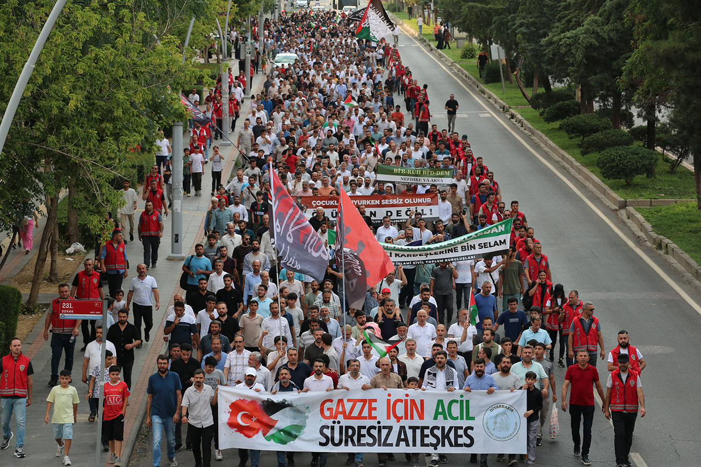 Diyarbakır İslami STK'lardan "Gazze İçin Yürüyoruz" etkinliği 
