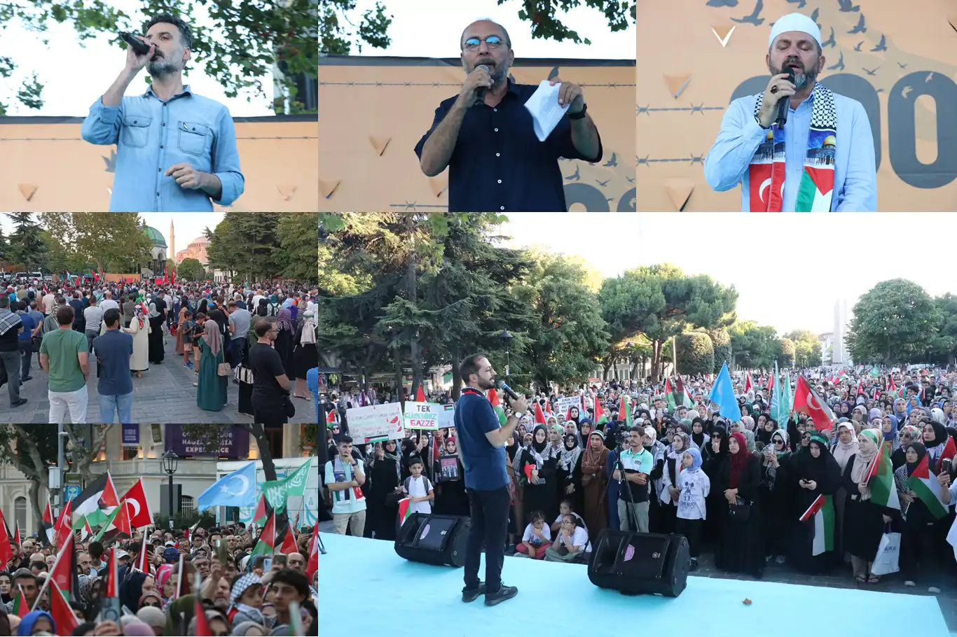 Sultanahmet'te binlerce kişi Gazze için bir araya geldi Sultanahmet'te binlerce kişi Gazze için bir araya geldi