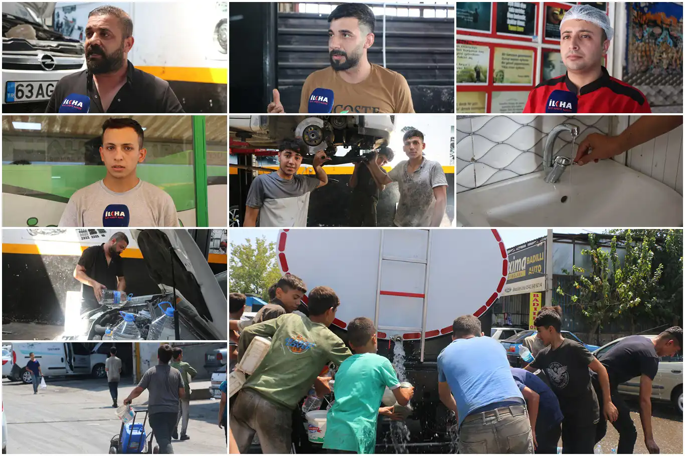 Susuz kalan sanayi esnafı, hazır sularla iş yapmaya çalışıyor Susuz kalan sanayi esnafı, hazır sularla iş yapmaya çalışıyor
