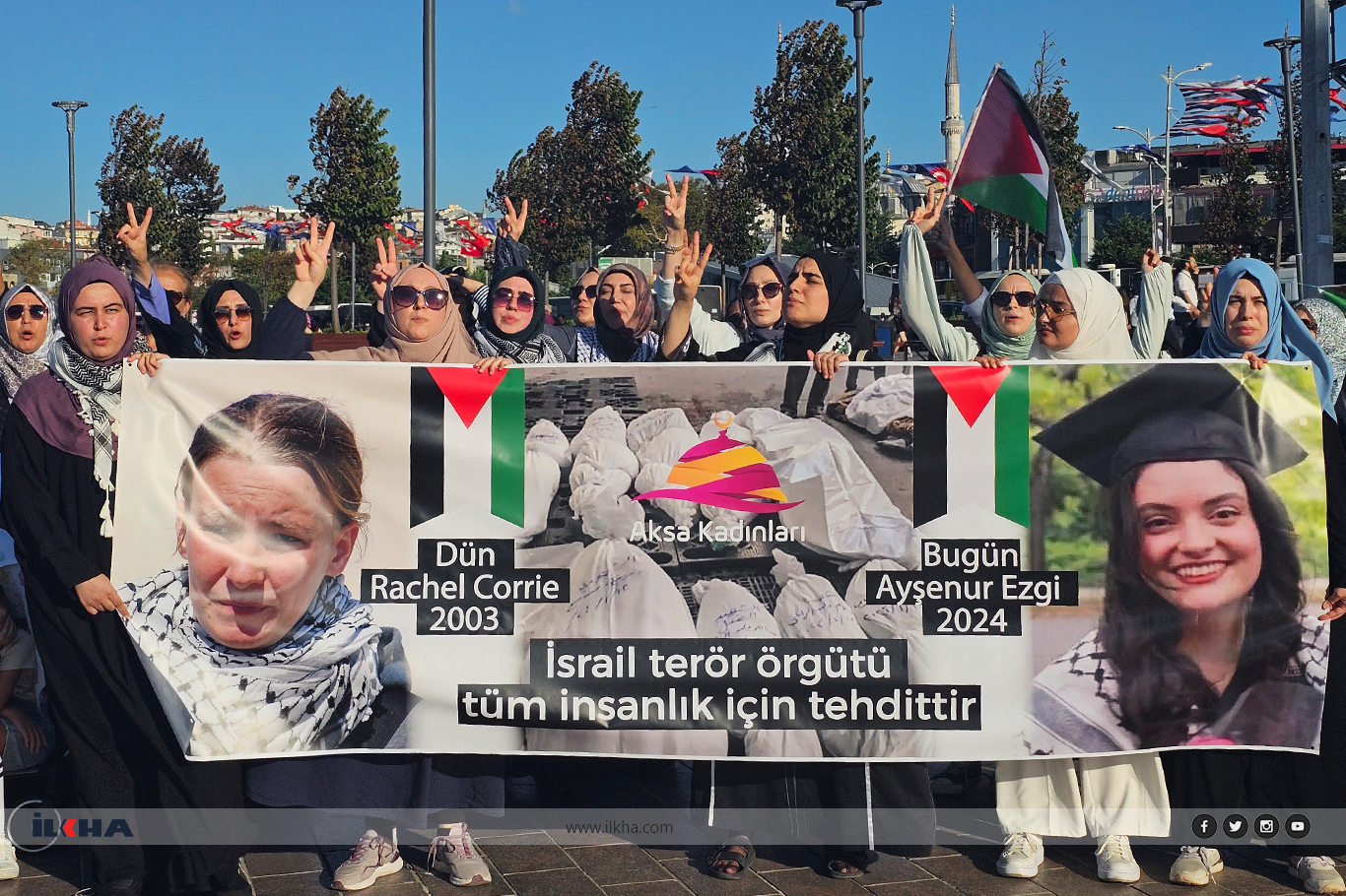 Women activists in Istanbul protest Israeli killing of Ayşenur Ezgi Eygi in West Bank