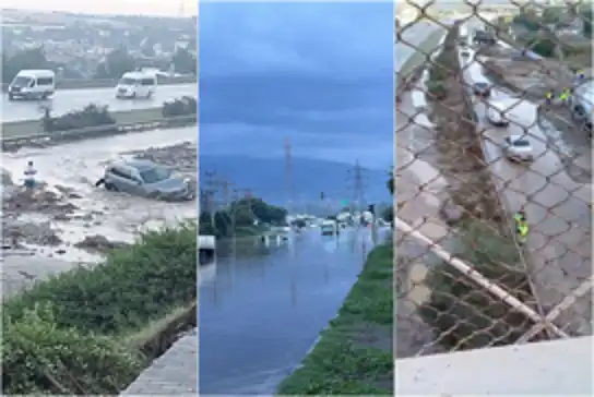 Hatay'da toprak kayması: Araçlar mahsur kaldı, otoyol kapandı