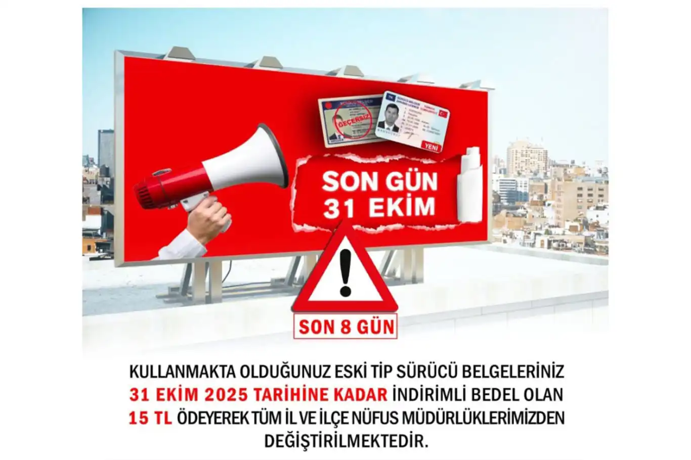 Eski tip ehliyetler için son fırsat: 31 Ekim'e dikkat! Eski tip ehliyetler için son fırsat: 31 Ekim'e dikkat!