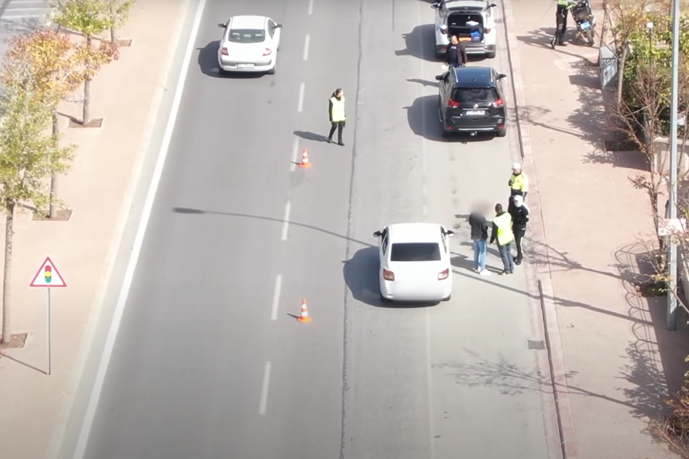 Konya’da dron destekli trafik denetimi Konya’da dron destekli trafik denetimi