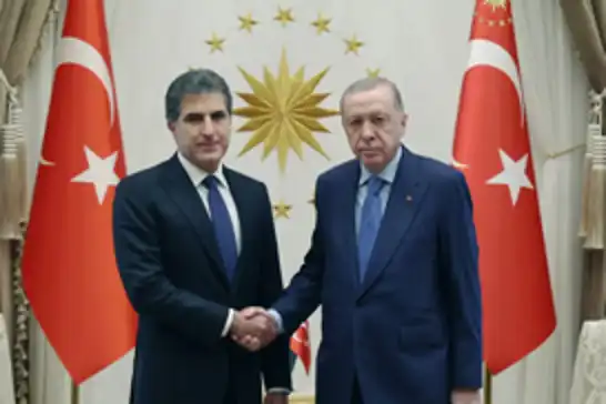 الرئيس أردوغان يلتقي برئيس إقليم كردستان العراق "بارزاني" في أنقرة