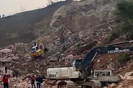 Ordu'da taş ocağı şantiyesinde göçük