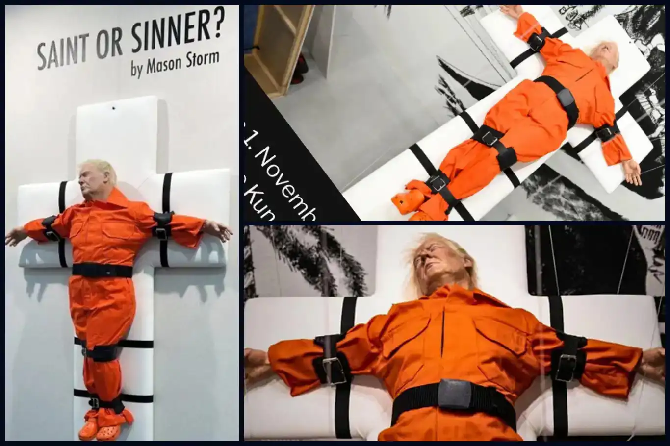 Trump depicted as crucified prisoner in controversial Swiss art exhibit