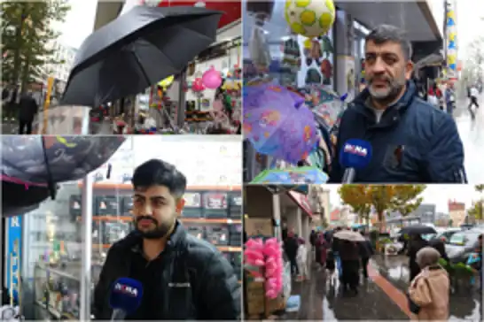 Yağışlar esnafın yüzünü güldürdü: Şemsiye satışlarında artış