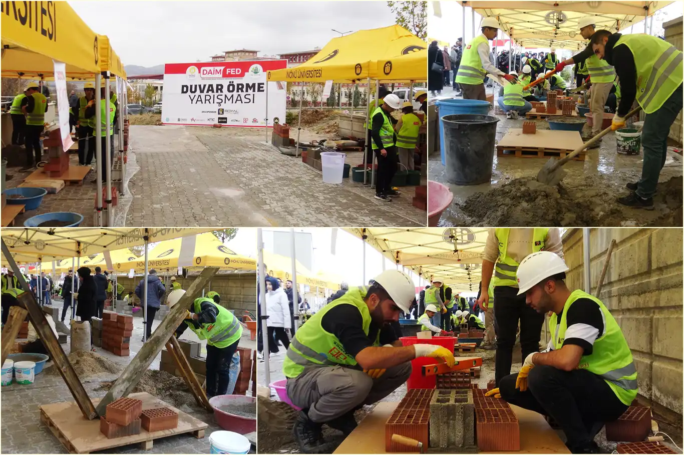 Geleceğin mühendislerinden kıyasıya duvar örme yarışması 