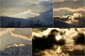 Bursa’da bulutlar arasında gün batımı görsel şölen sundu