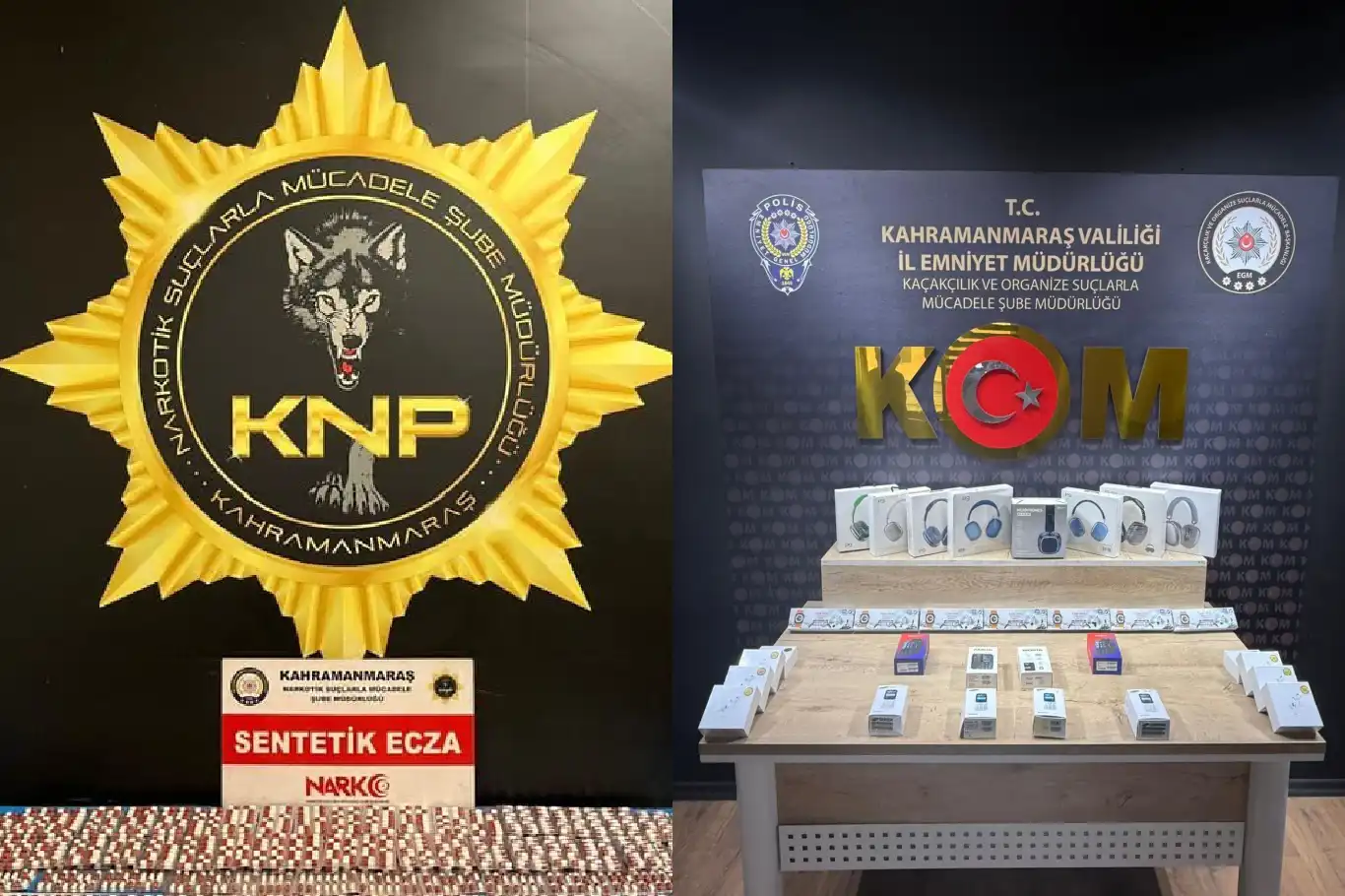 Kahramanmaraş’ta 1288 sentetik ecza hapı ele geçirildi