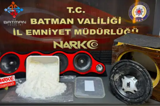 Batman’da araç hoparlörüne gizlenmiş metamfetamin madde ele geçirildi