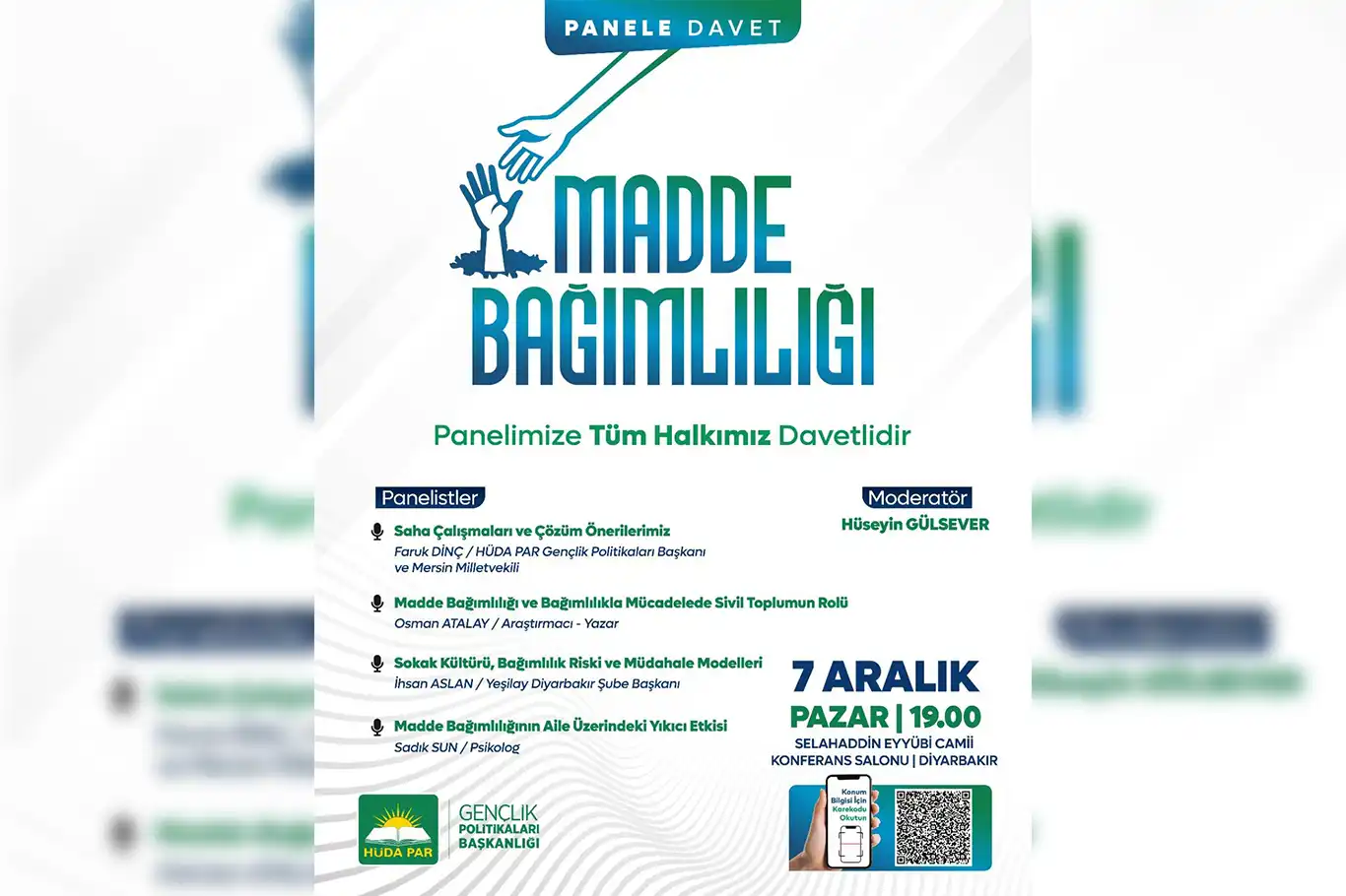 HÜDA PAR Gençlik Kolları Diyarbakır'da Madde Bağımlılığı paneli düzenliyor