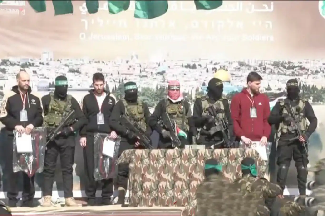 Palestinian resistance hands over three Israeli captives to Red Cross Palestinian resistance hands over three Israeli captives to Red Cross