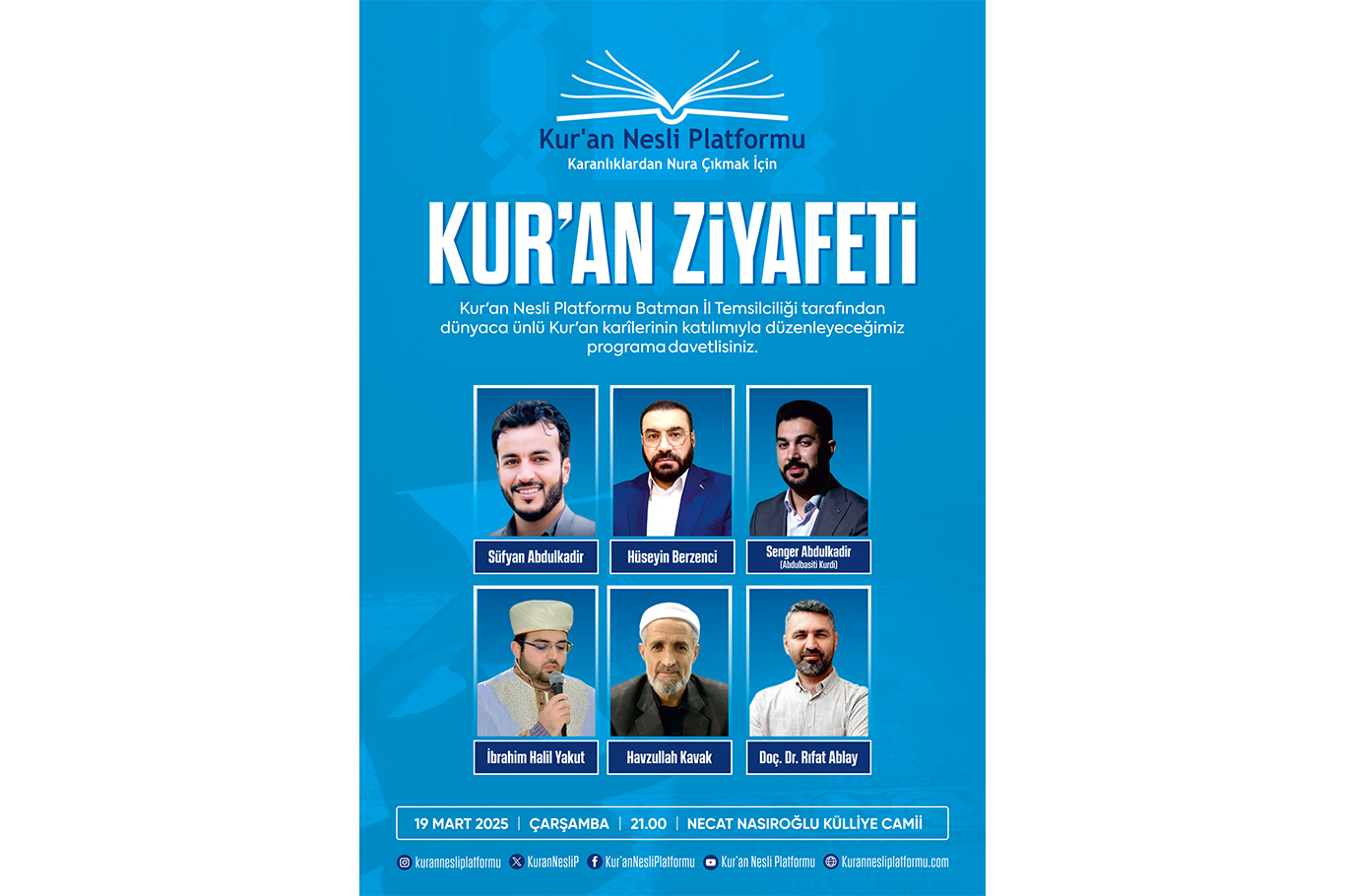 Kur'an Nesli Platformu, Batman'da Kur'an ziyafeti programı düzenliyor Kur'an Nesli Platformu, Batman'da Kur'an ziyafeti programı düzenliyor