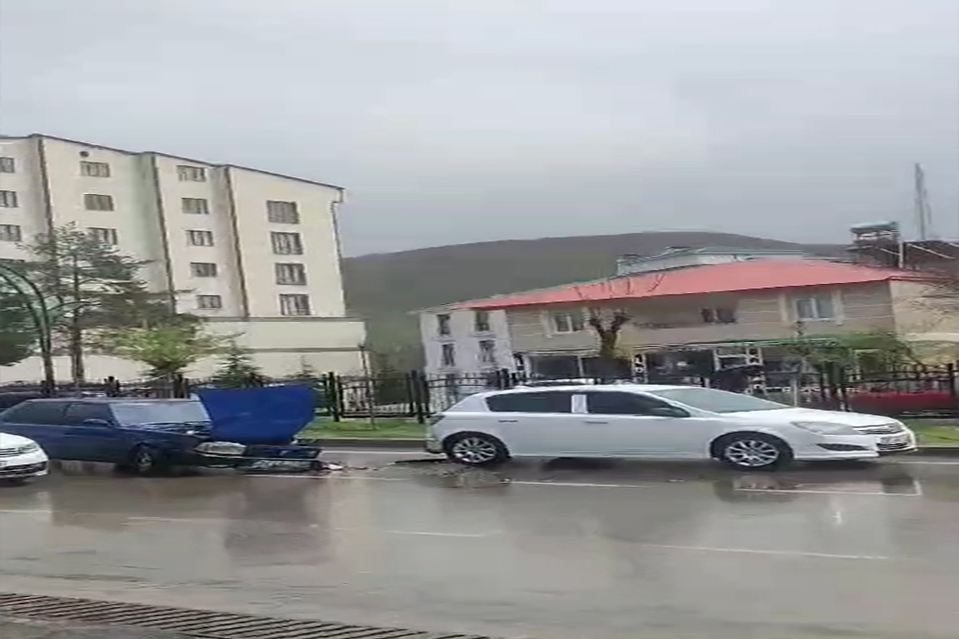 Bingöl'de yayalara yol vermek isteyen araç kaza yaptı