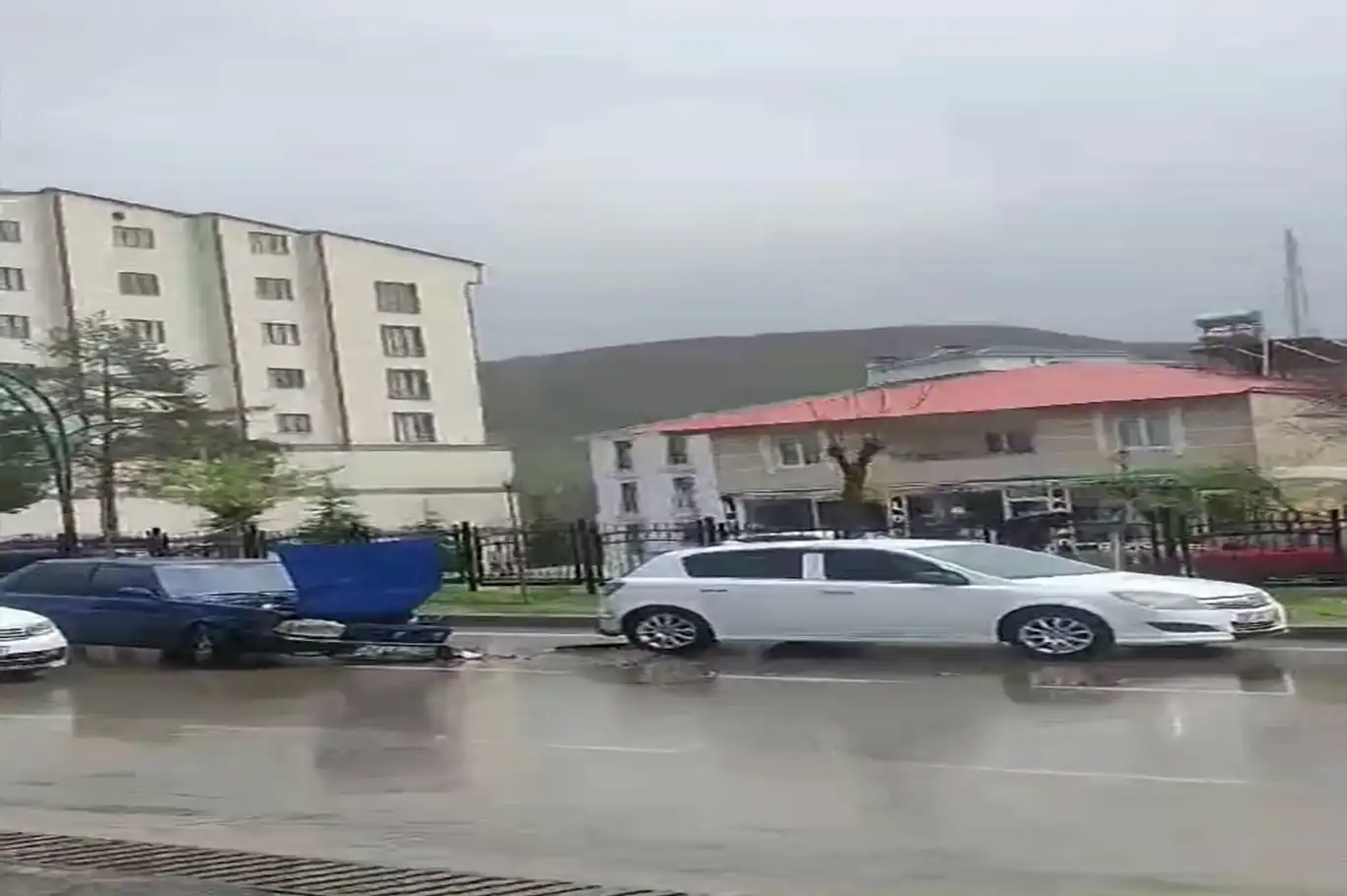 Bingöl'de yayalara yol vermek isteyen araç kaza yaptı Bingöl'de yayalara yol vermek isteyen araç kaza yaptı