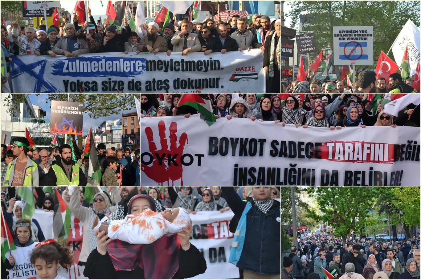 Bursa'da binlerce kişi Gazze'ye destek için yürüdü Bursa'da binlerce kişi Gazze'ye destek için yürüdü