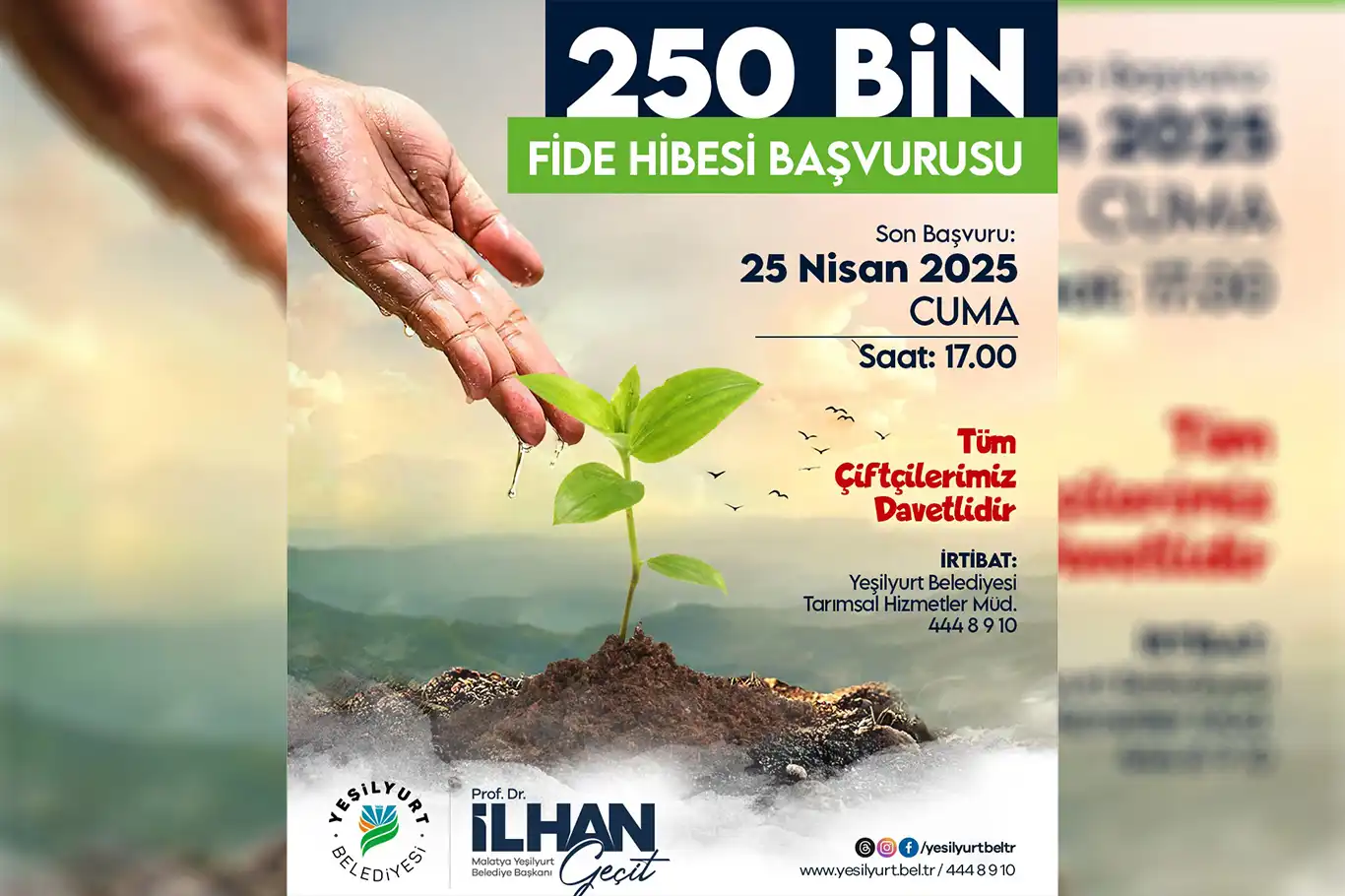Yeşilyurt Belediyesi'nden zirai dondan etkilenen çiftçilere ücretsiz sebze fidesi desteği Yeşilyurt Belediyesi'nden zirai dondan etkilenen çiftçilere ücretsiz sebze fidesi desteği