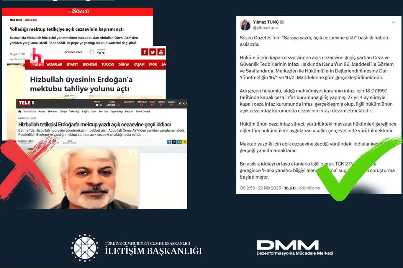 DMM'den, müebbet mahkumun Cumhurbaşkanı Erdoğan'a mektup yazdığı iddialarına açıklama