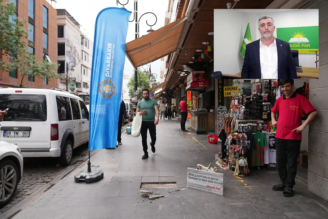 HÜDA PAR'dan DEM'li belediyeye tepki: O yazılar yerlere değil yükseklere asılmalı HÜDA PAR'dan DEM'li belediyeye tepki: O yazılar yerlere değil yükseklere asılmalı