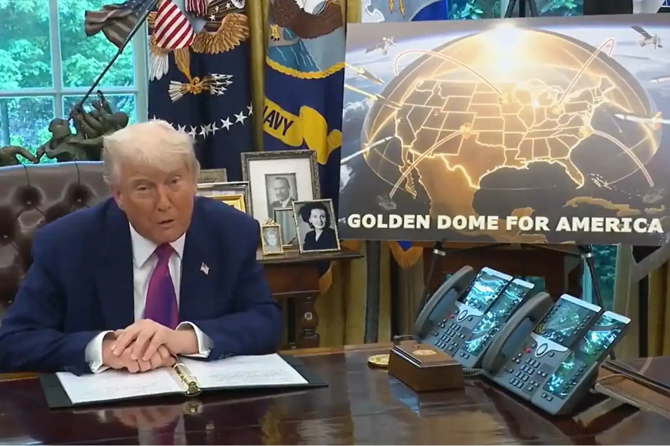 Trump, "Altın Kubbe" füze savunma sistemini duyurdu: Uzaya silah yerleştirilecek! Trump, "Altın Kubbe" füze savunma sistemini duyurdu: Uzaya silah yerleştirilecek!