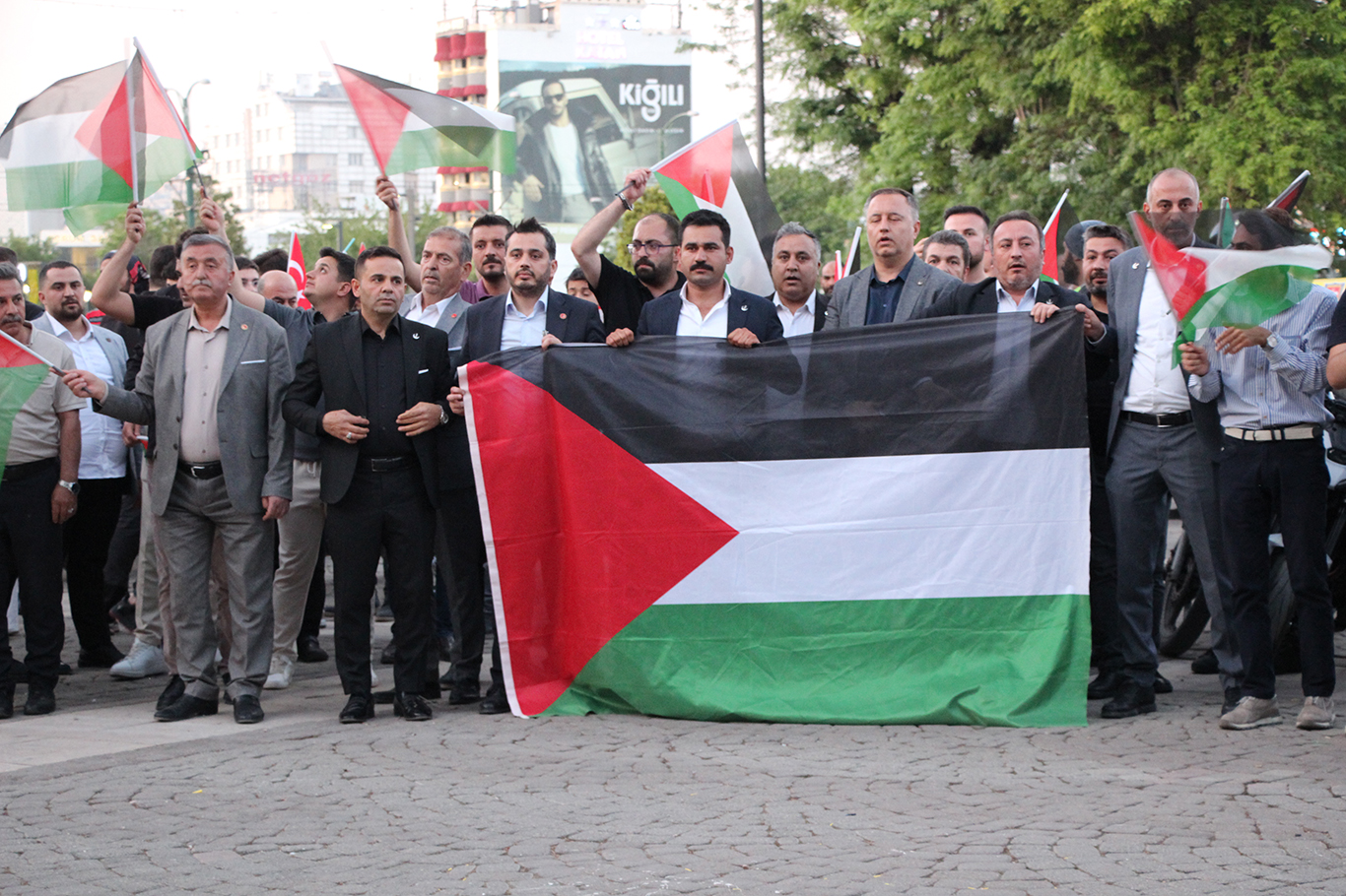 Gaziantep'te motosiklet sürücülerinden Gazze protestosu