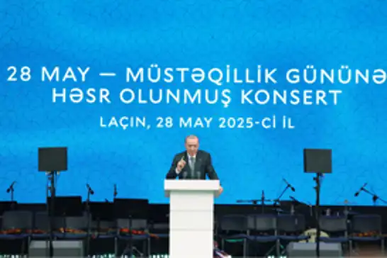 Erdoğan attends Azerbaijan's Independence Day celebration in Lachin