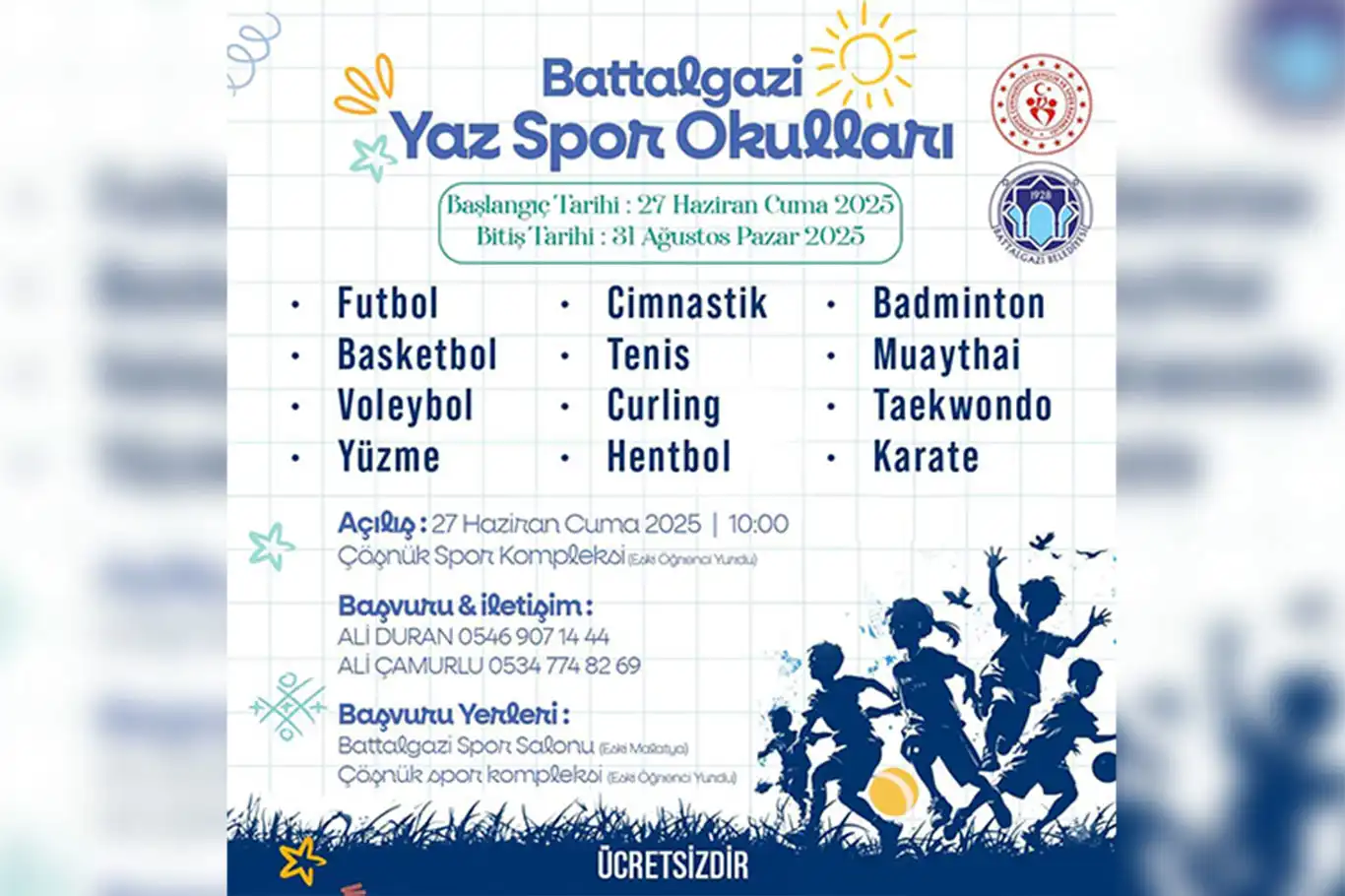 Malatya'da yaz spor okulları başlıyor Malatya'da yaz spor okulları başlıyor