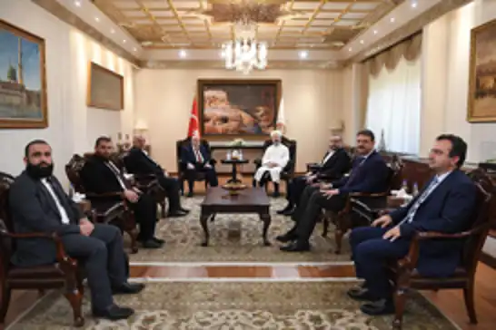 Diyanet İşleri Başkanı Erbaş, Suriye Vakıflar Bakanı Dr. Şükri'yi kabul etti