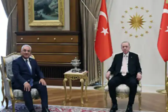 Cumhurbaşkanı Erdoğan, DSP Genel Başkanı Aksakal'ı kabul etti