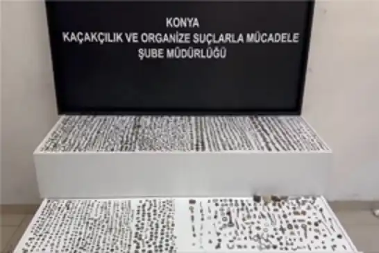 Konya'da tarihi eser operasyonu: Yüzlerce sikke ele geçirildi